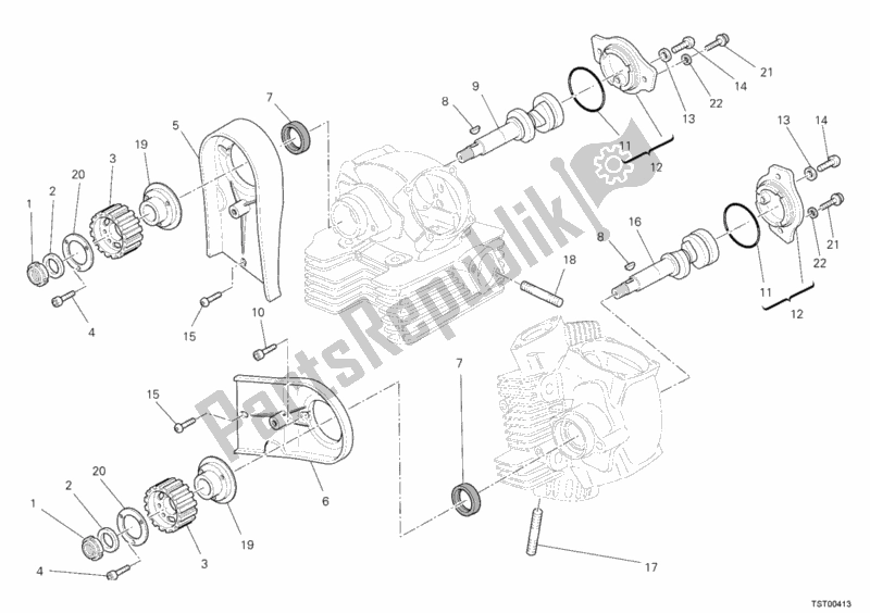 Toutes les pièces pour le Arbre à Cames du Ducati Monster 659 Australia 2012